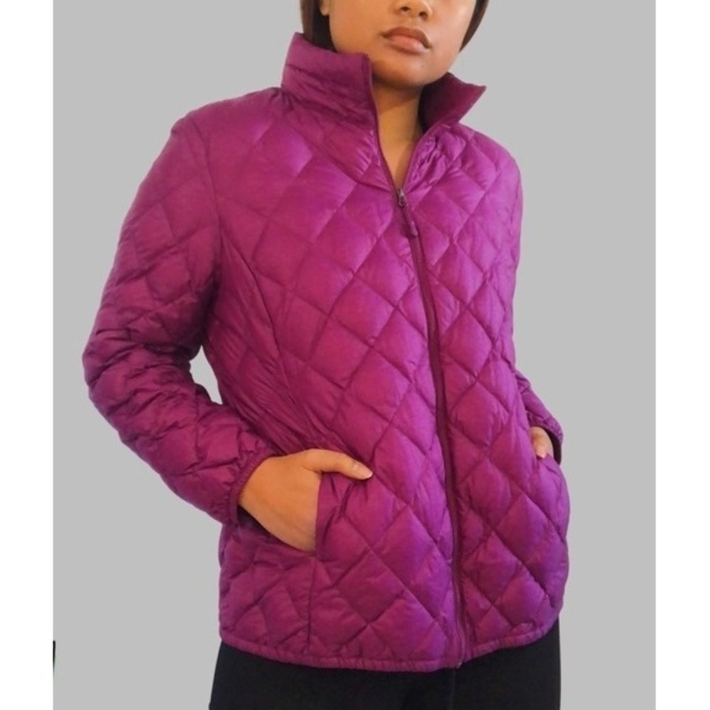 32 Degrees Heat Womens Quilted Puffer Jacket Full Zip Pink Size XS